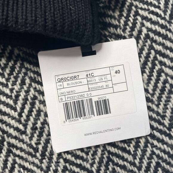 RED Valentino Chevron Wool Forget Me Not Jacket - Picture 7 of 8